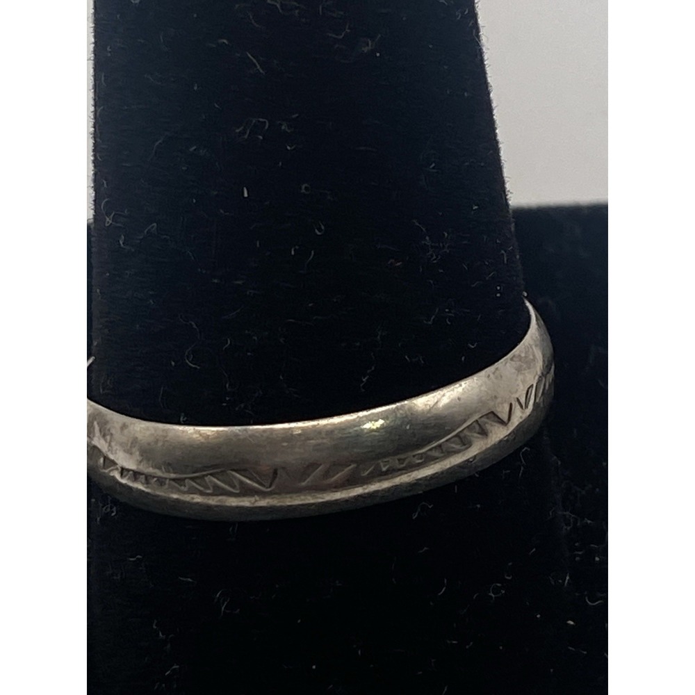 Sterling Silver Handcrafted Navajo Marked "Sterling" Ring Size 11.5 Wave